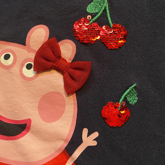 H&M Toddler Girl Peppa Pig Flip Sequence Cotton Short Sleeve Shirt (Sz 4-6Y) - Picture 8 of 8